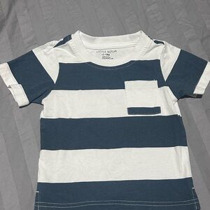 Little Bipsy Navy and White Striped Pocket Tee